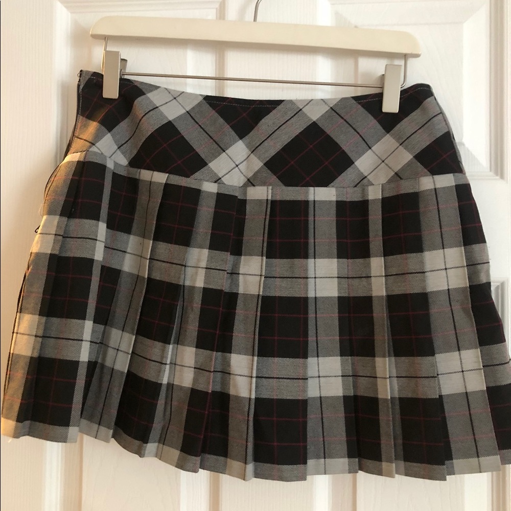 PLEATED SCHOOL TARTAN PLAID SKIRT